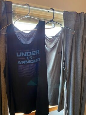 Under Armour Black Tank Top with Blue Logo